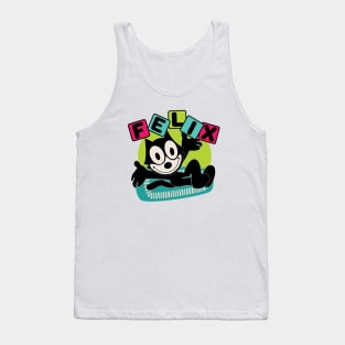 Felix Cat Comics Retro Future Atomic Age TV in Joyful Design Tank Top